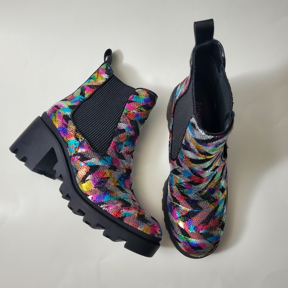 Betsey Johnson Multi-Color Moto Bootie - Picture 2 of 9